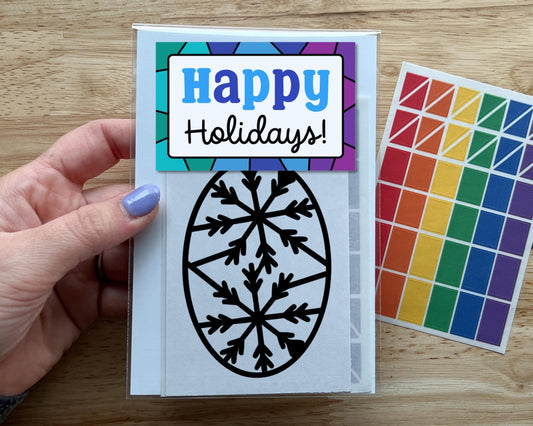 Mini Snowflake Suncatcher Sticker Holiday Craft Kit