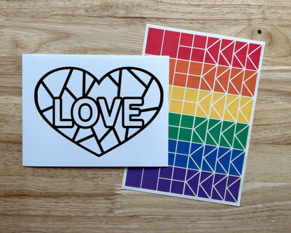 Love Heart Suncatcher Sticker Craft Kit
