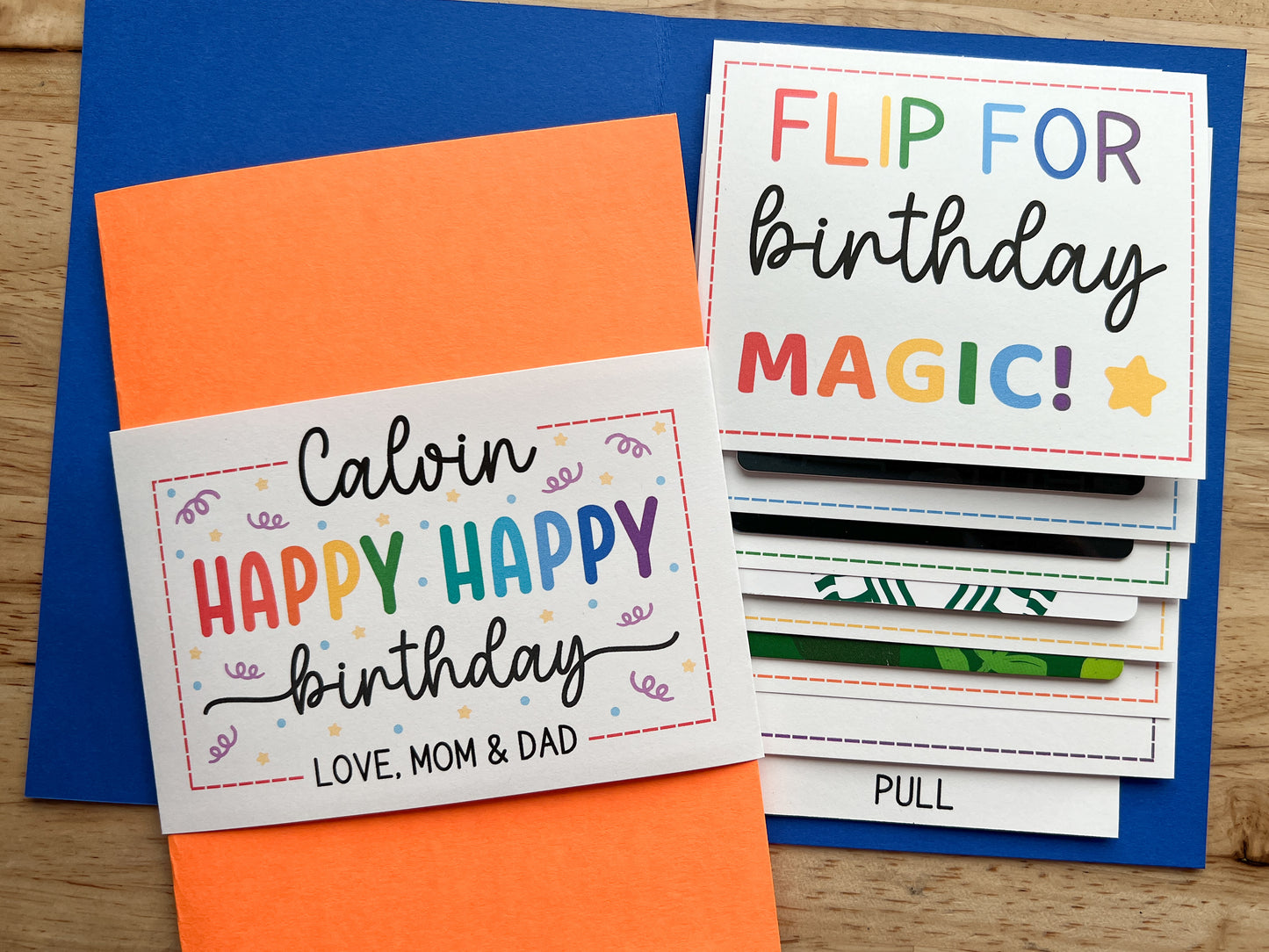 Birthday Gift Card Holder Waterfall Book (Holds 4 Gift Cards)