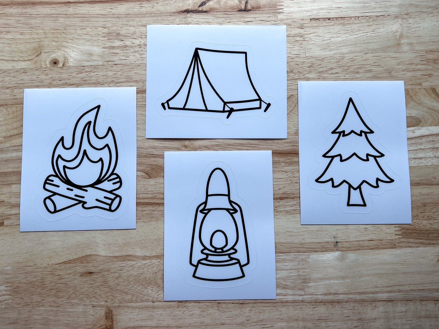 Camping Suncatcher Sticker Craft Kit, Set of 4