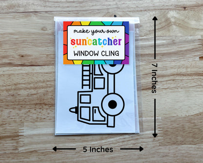 Emergency Vehicle Suncatcher Sticker Craft Kit, Set of 4