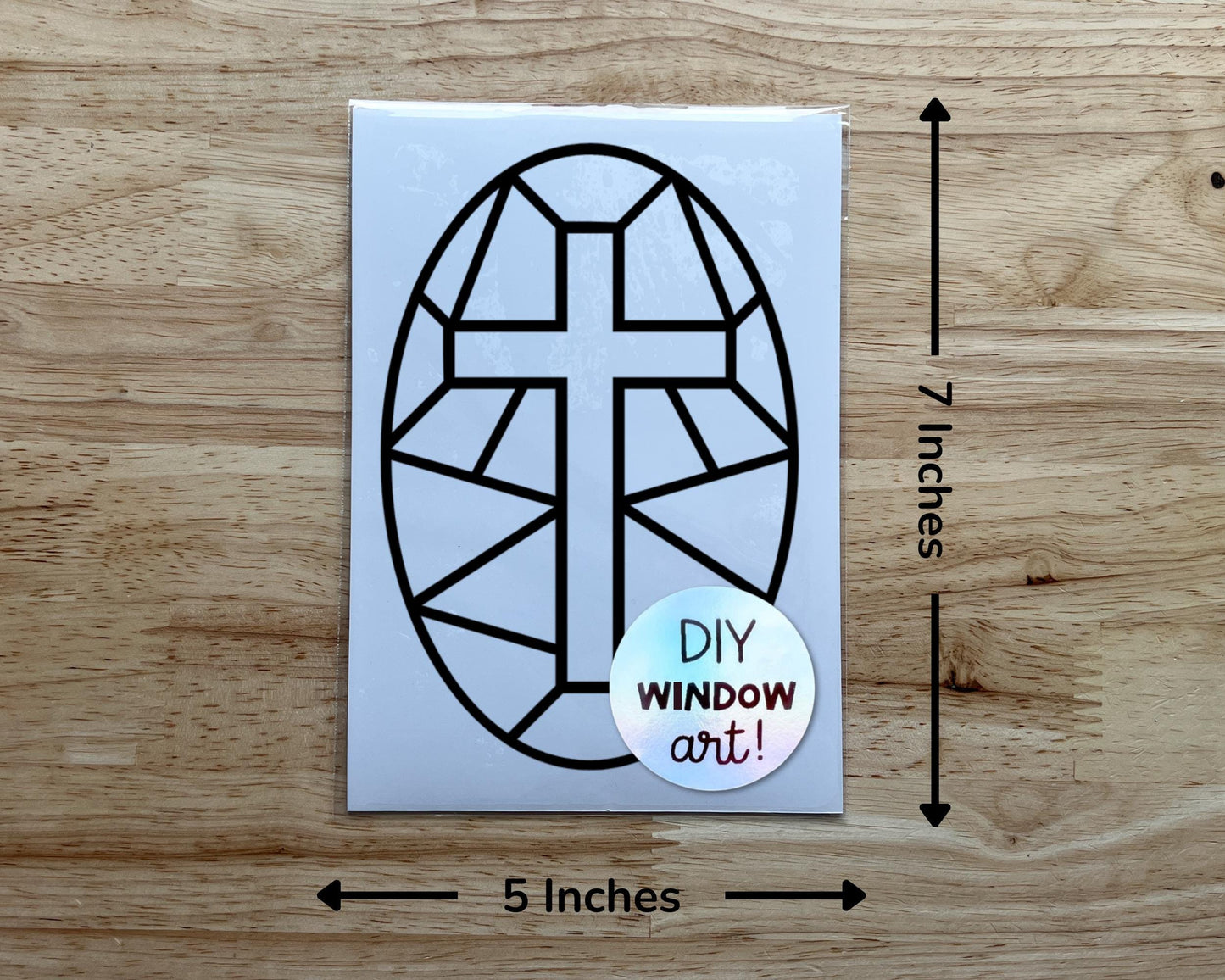 Large Cross Suncatcher Sticker Easter Craft Kit