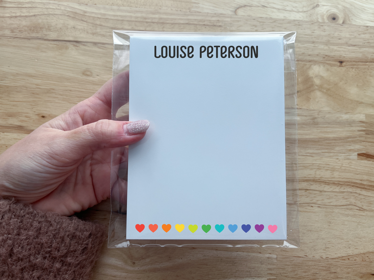 Personalized Heart Notepad