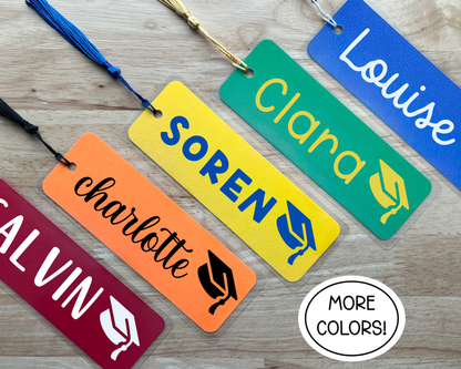 Personalized School Colors Grad Cap Bookmark
