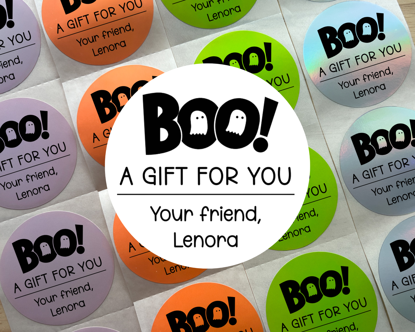 BOO! Halloween Party Favor Labels (set of 10)