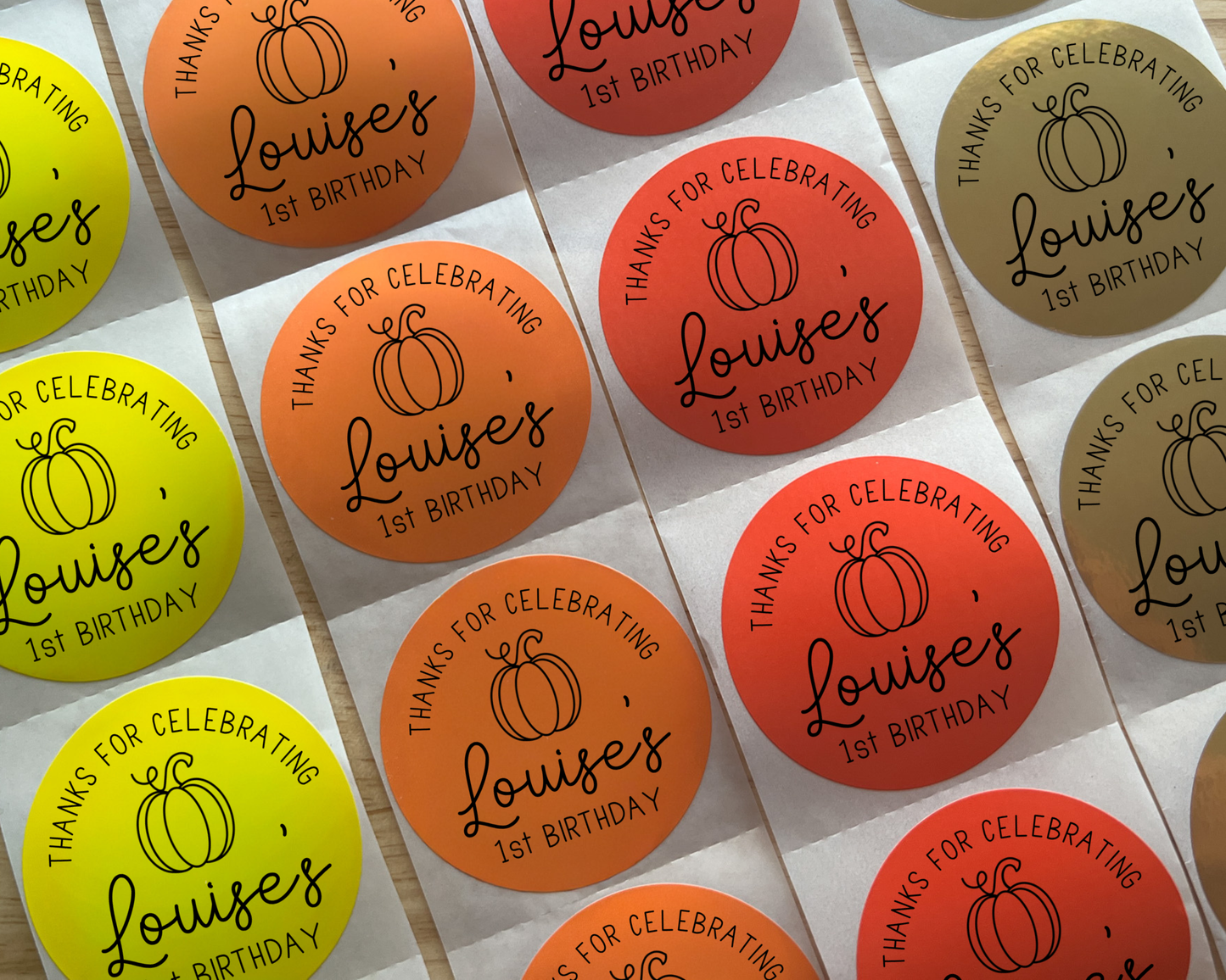 Fall Birthday Party Favor Labels (Set of 10)