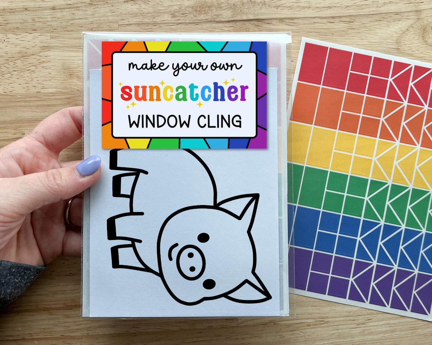 Pig Suncatcher Sticker Craft Kit