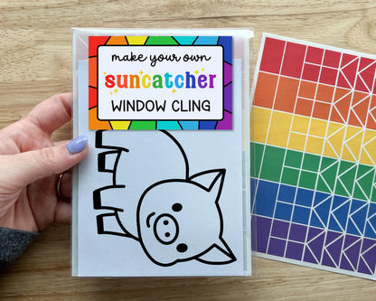 Pig Suncatcher Sticker Craft Kit