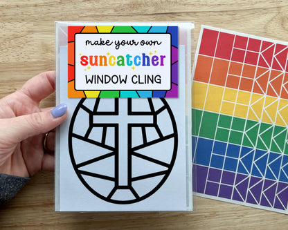 Cross Suncatcher Sticker Easter Craft Kit