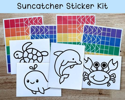 Ocean Animal Suncatcher Sticker Craft Kit, Set of 4