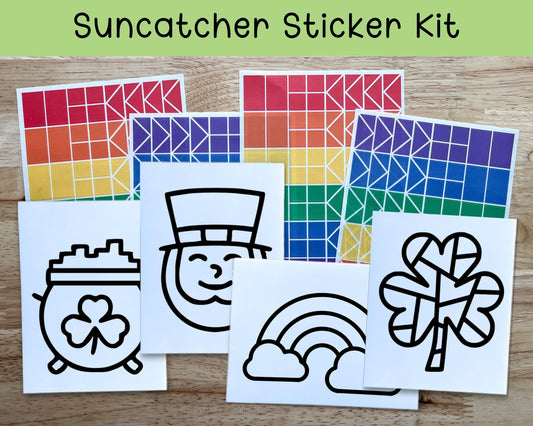 St Patricks Day Suncatcher Sticker Craft Kit, Set of 4