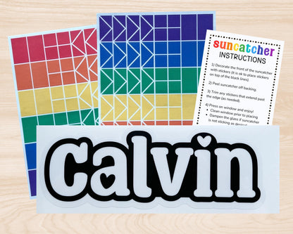 Personalized Valentine Large Name Suncatcher Sticker Craft Kit