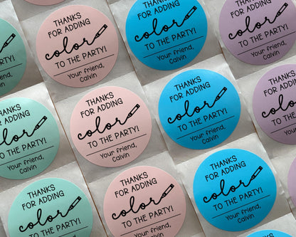 Coloring Party Favor Labels (set of 10)