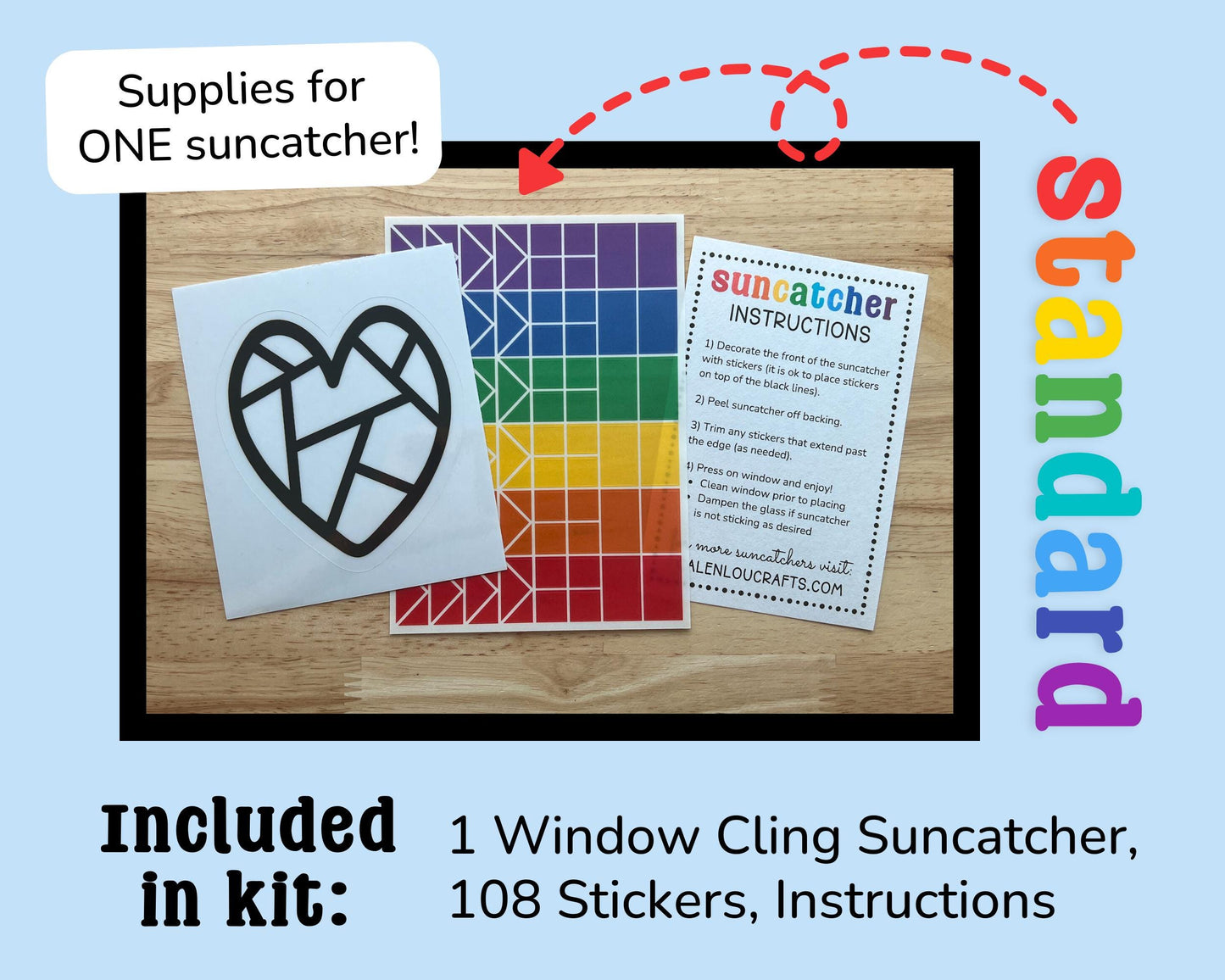 Bulk Valentine Party Favors, Suncatcher Craft Kits