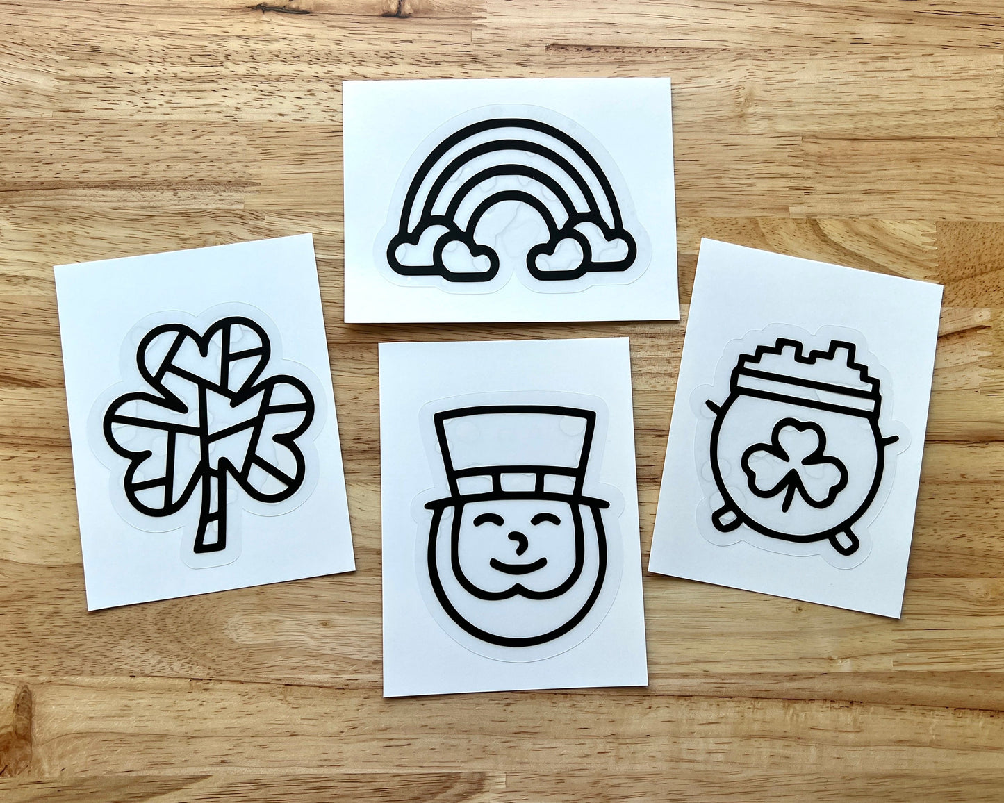 St Patricks Day Suncatcher Sticker Craft Kit, Set of 4