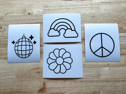 Groovy Suncatcher Sticker Craft Kit, Set of 4
