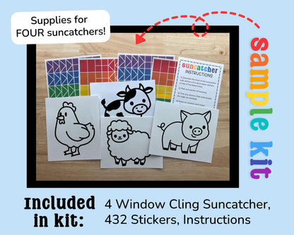 Camping Suncatcher Sticker Craft Kit, Set of 4