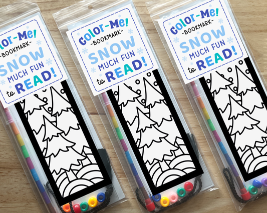 Pine Tree Coloring Bookmark Craft Kit, Winter Holiday Party Favor