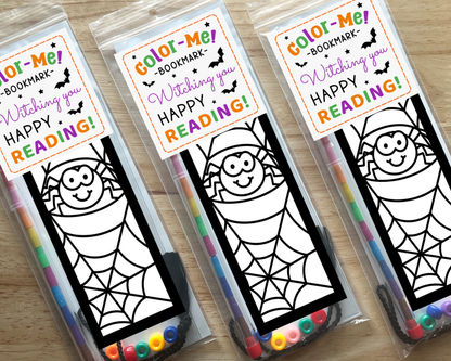 Spiderweb Coloring Bookmark Craft Kit, Halloween Party Favor