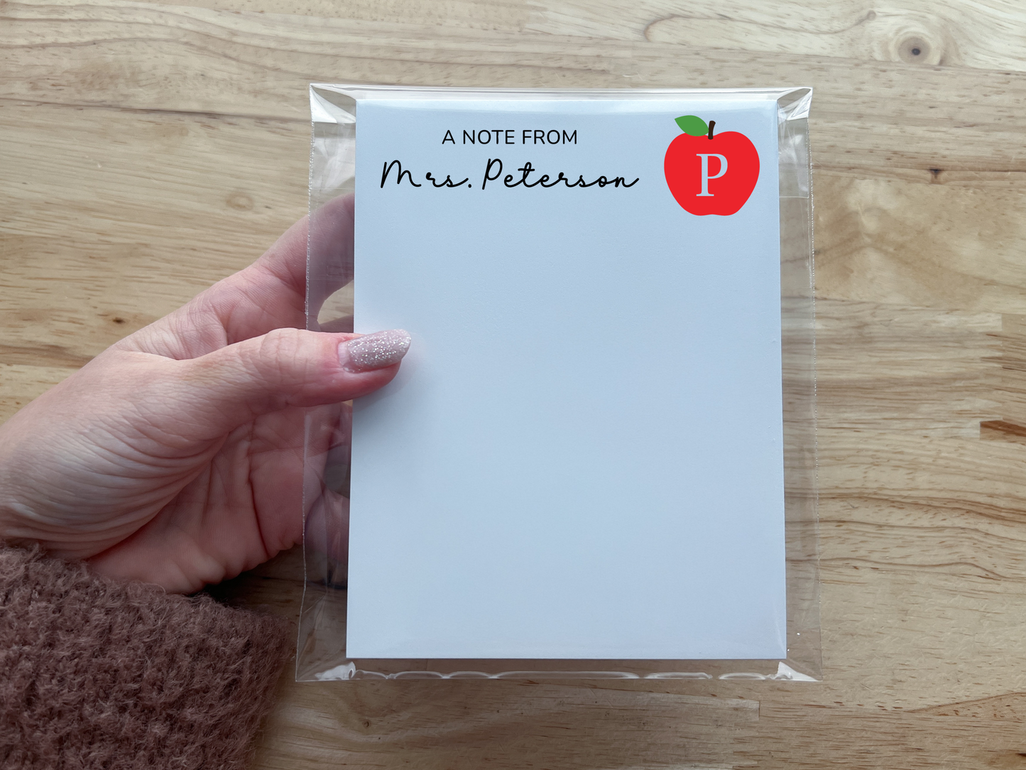 Personalized Apple Note from Teacher Notepad