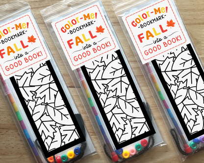 Fall Leaves Coloring Bookmark Craft Kit, Thanksgiving Activity