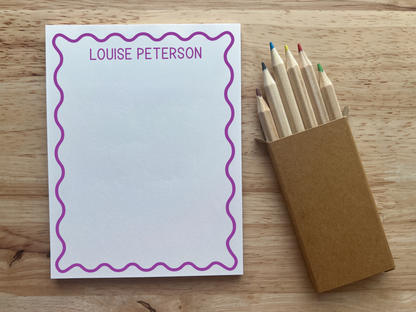 Personalized Wavy Border Notepad