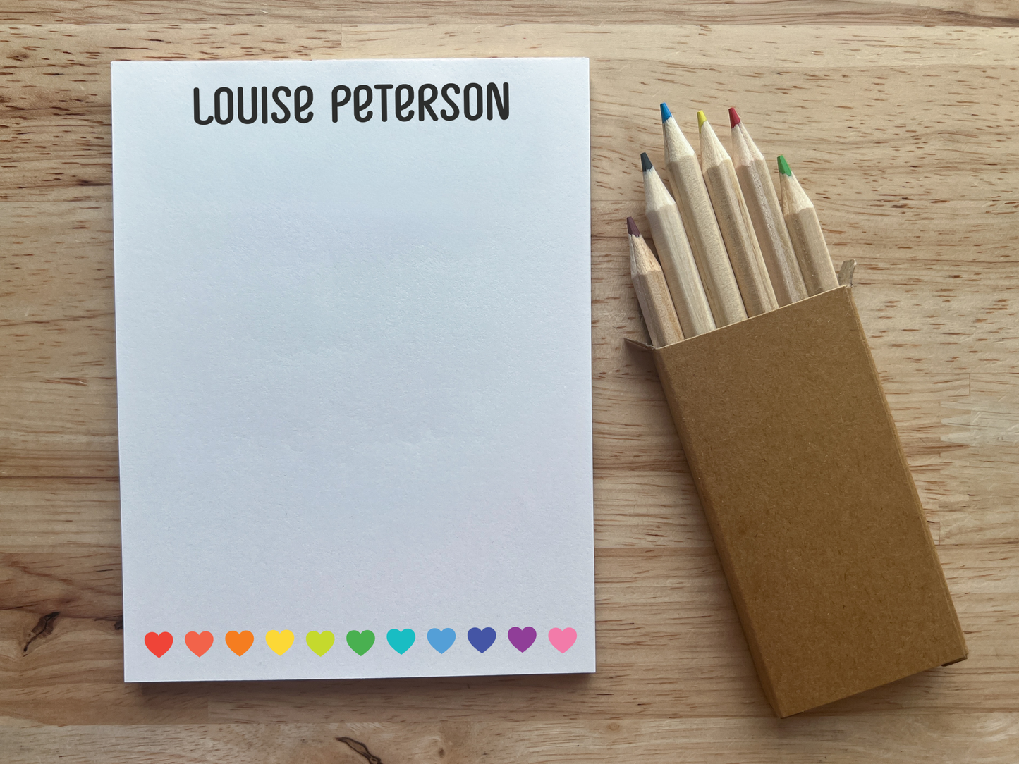 Personalized Heart Notepad