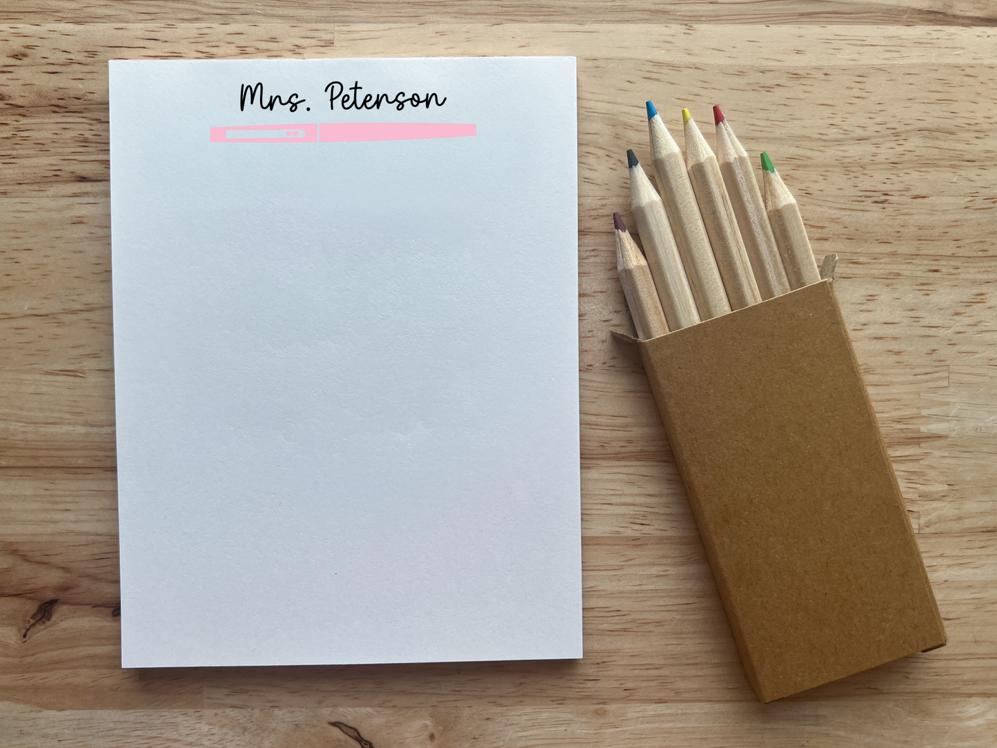 Personalized Flair Pen Teacher Notepad