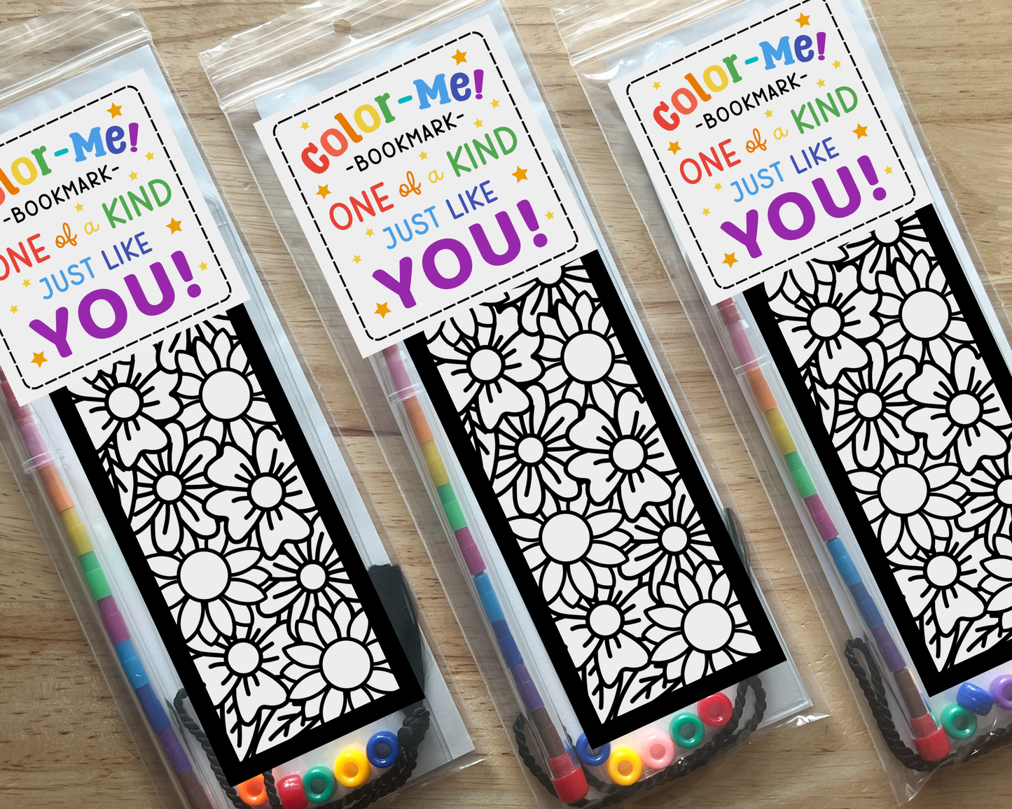 Flower Coloring Bookmark Craft Kit