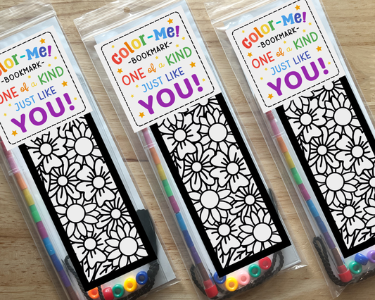 Flower Coloring Bookmark Craft Kit