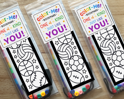 Sports Coloring Bookmark Craft Kit
