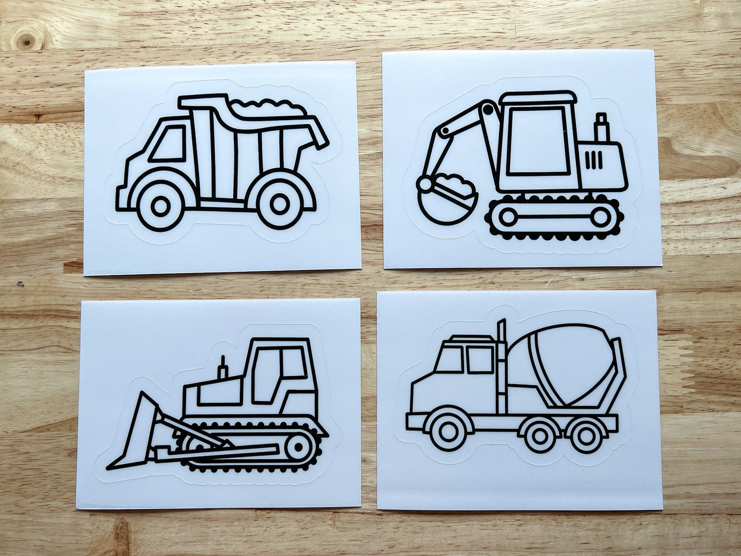 Construction Vehicle Suncatcher Sticker Craft Kit, Set of 4