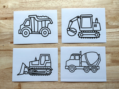 Construction Vehicle Suncatcher Sticker Craft Kit, Set of 4