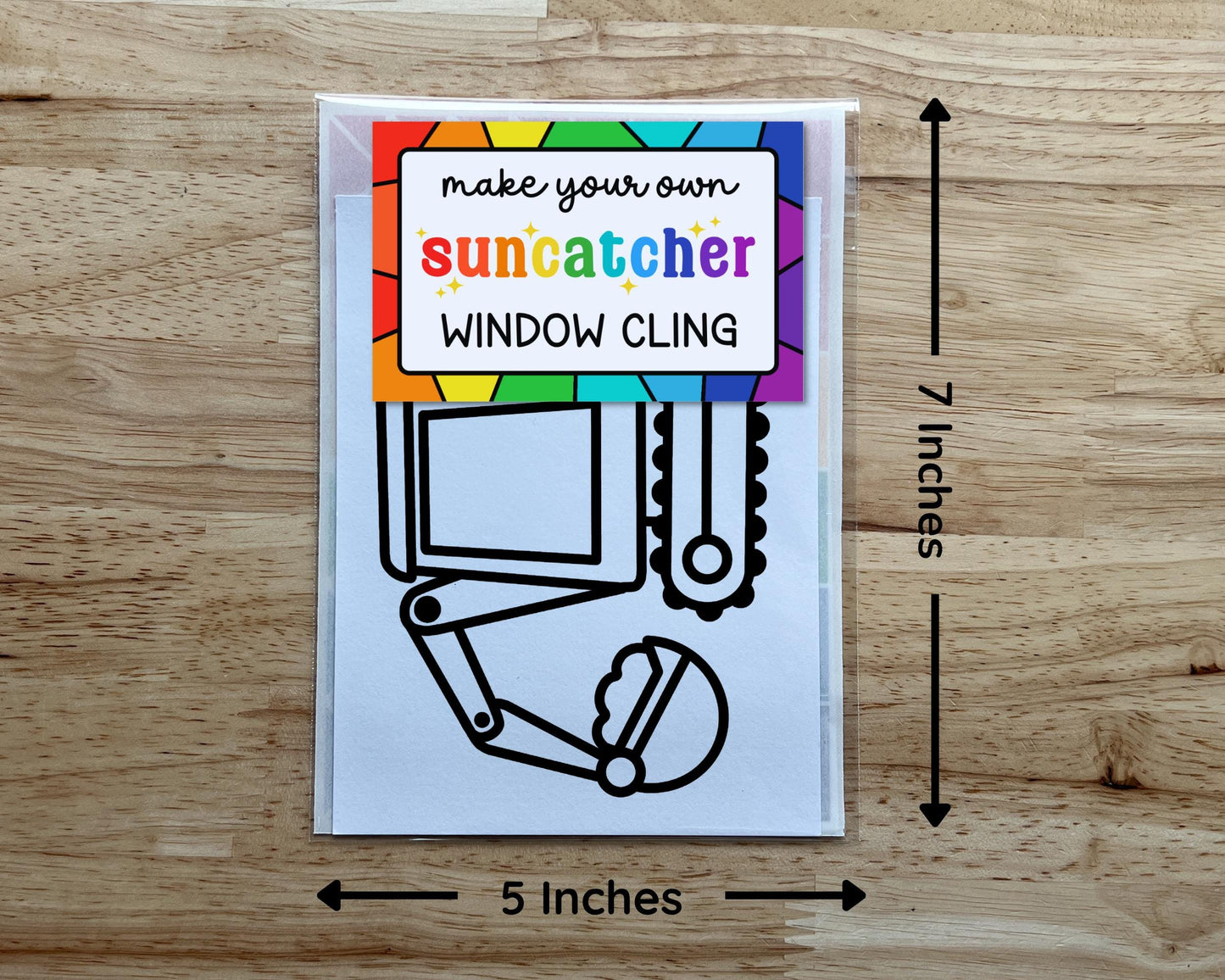 Construction Vehicle Suncatcher Sticker Craft Kit, Set of 4