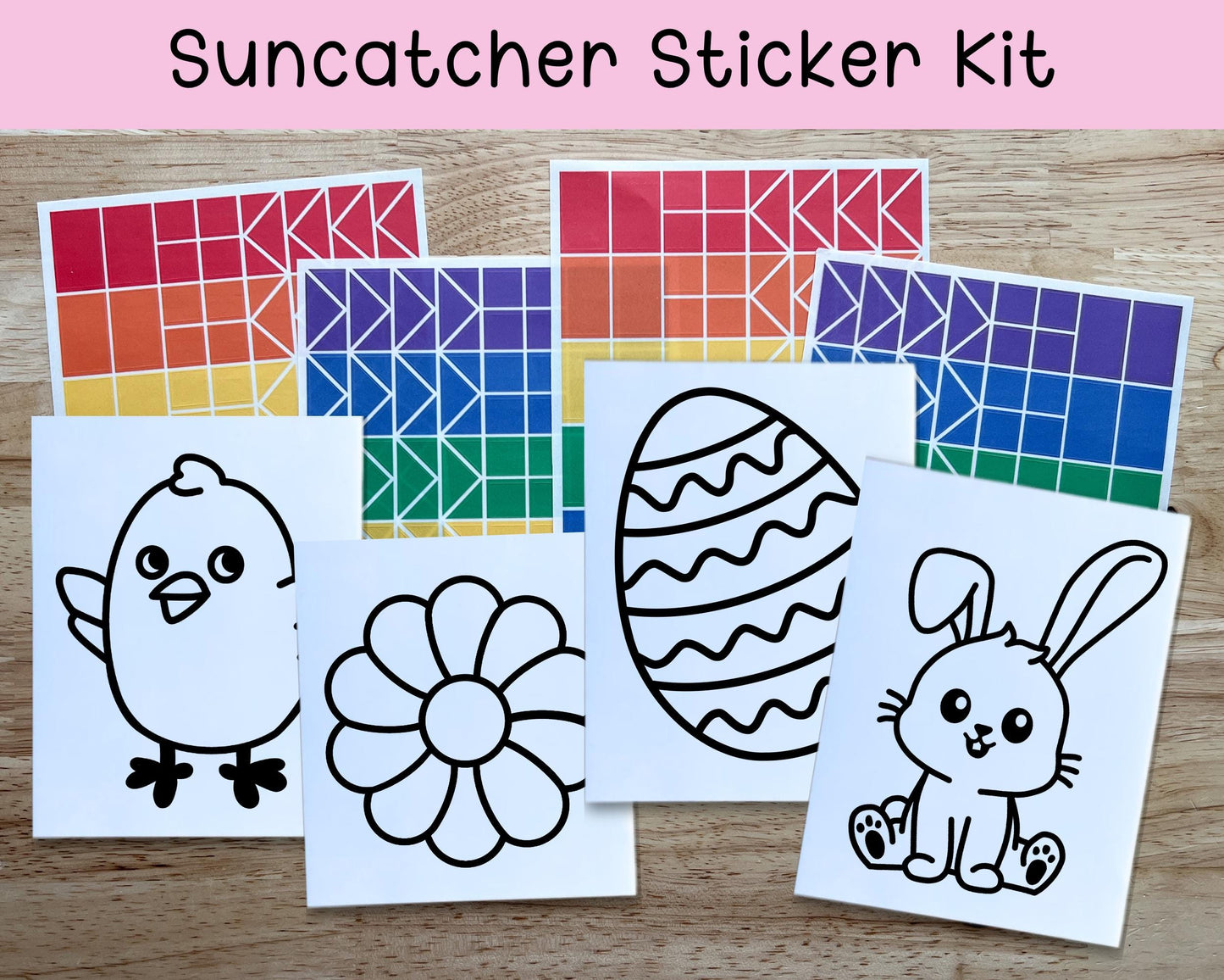 Easter Suncatcher Sticker Craft Kit, Set of 4