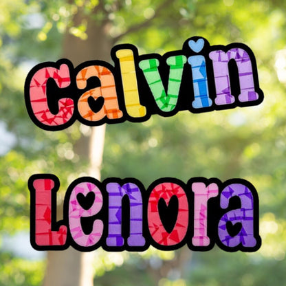 Personalized Valentine Large Name Suncatcher Sticker Craft Kit