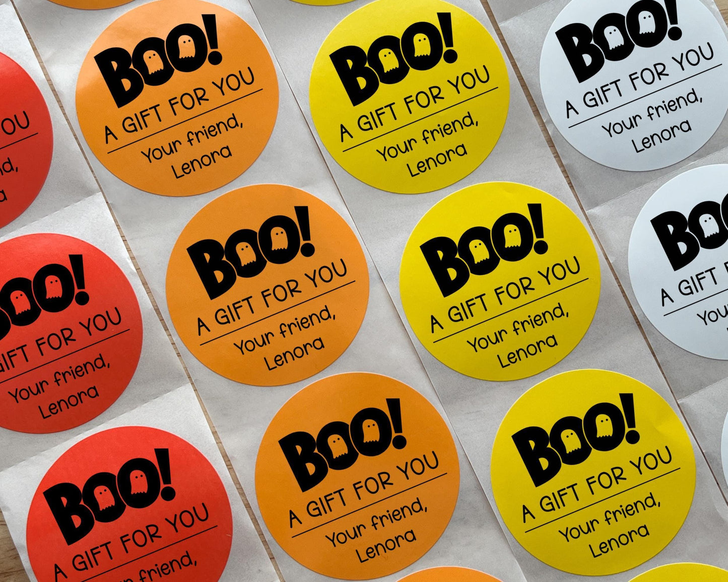 BOO! Halloween Party Favor Labels (set of 10)