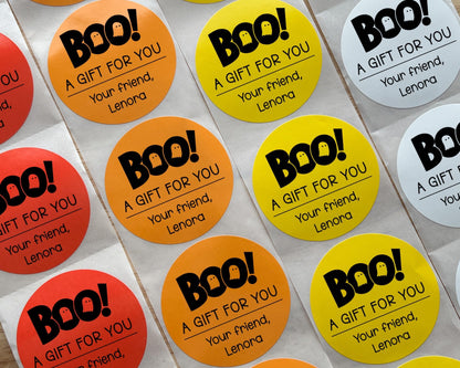 BOO! Halloween Party Favor Labels (set of 10)