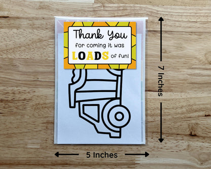 Dump Truck Suncatcher Craft Party Favor