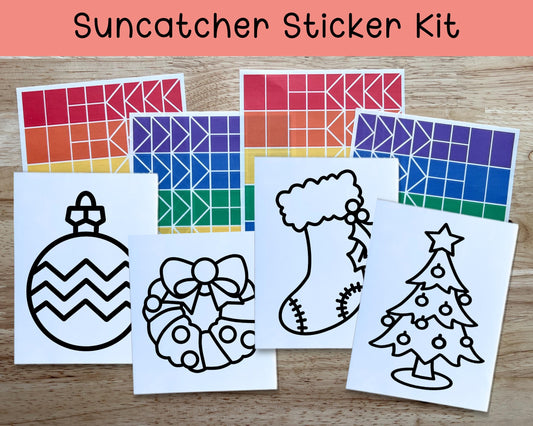 Christmas Suncatcher Sticker Craft Kit, Set of 4