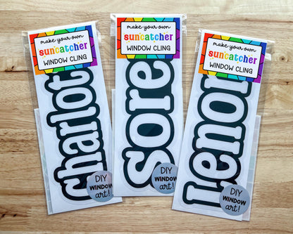 Personalized Large Name Suncatcher Sticker Craft Kit