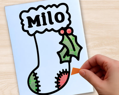 Personalized Christmas Stocking Suncatcher Holiday Craft Kit