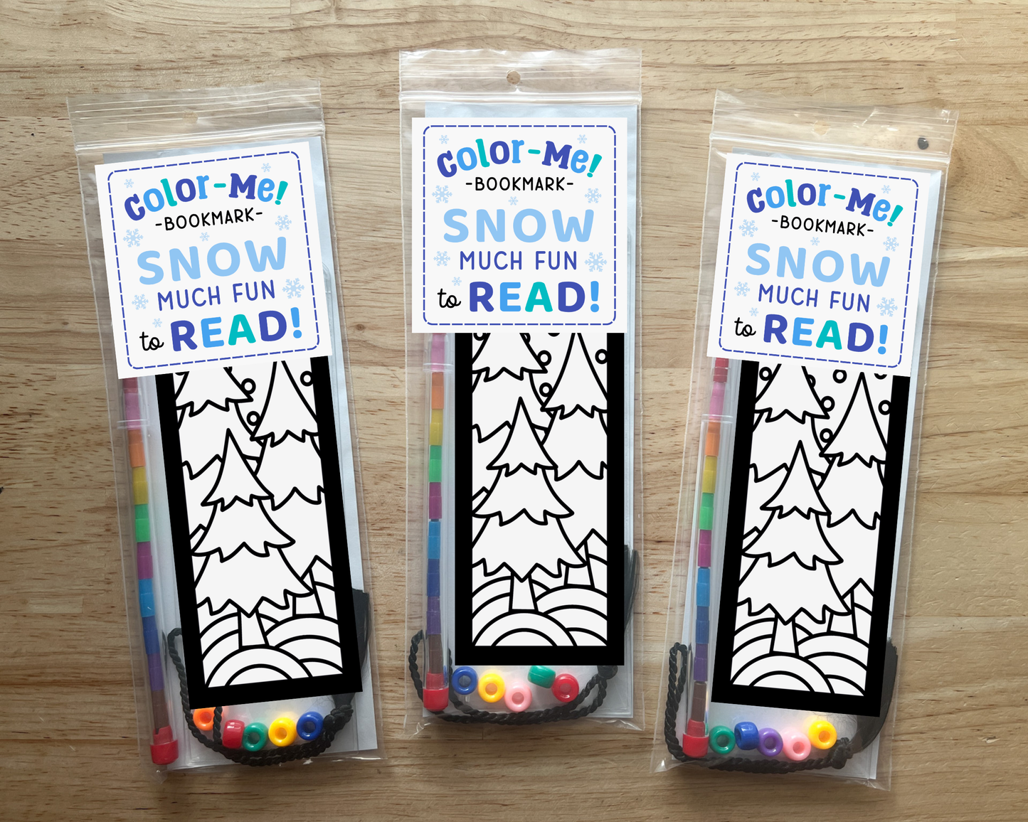 Pine Tree Coloring Bookmark Craft Kit, Winter Holiday Party Favor