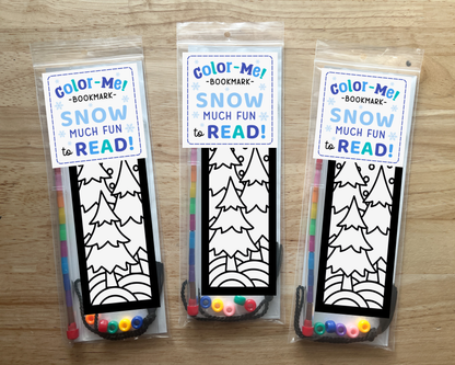 Pine Tree Coloring Bookmark Craft Kit, Winter Holiday Party Favor