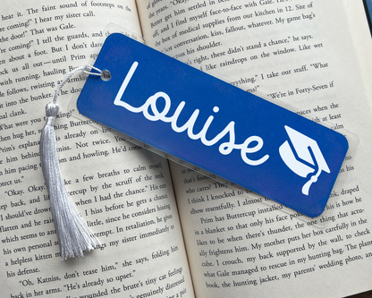 Personalized School Colors Grad Cap Bookmark