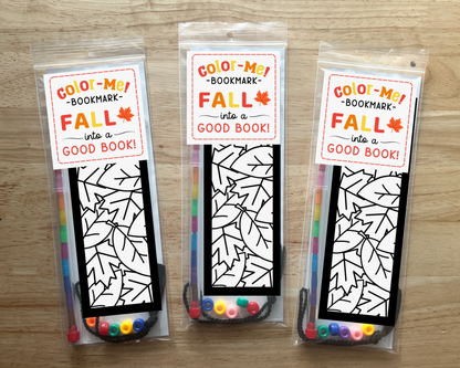 Fall Leaves Coloring Bookmark Craft Kit, Thanksgiving Activity