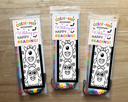 Monster Coloring Bookmark Craft Kit, Halloween Party Favor