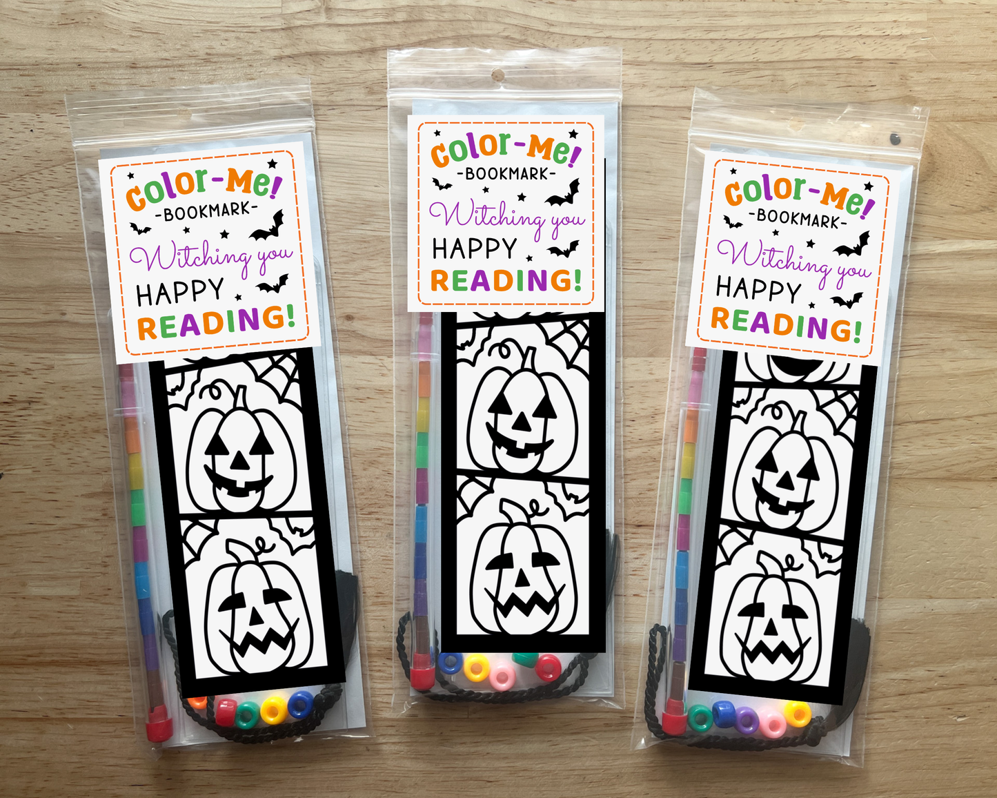 Jack O Lantern Coloring Bookmark Craft Kit, Halloween Party Favor
