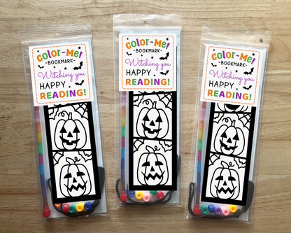 Jack O Lantern Coloring Bookmark Craft Kit, Halloween Party Favor