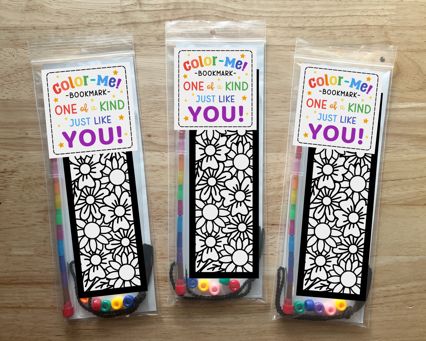 Flower Coloring Bookmark Craft Kit